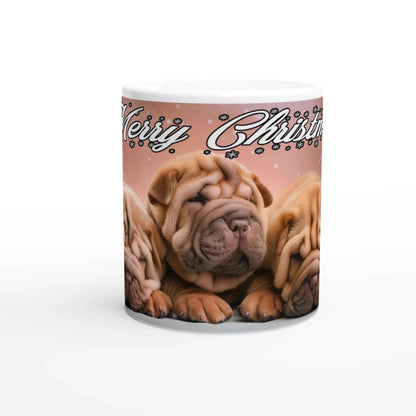 Merry Wrinkly Christmas 250ml Ceramic Mug – Funny Festive Gift for Wrinkly Dog Lovers