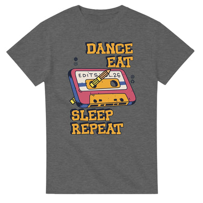 Retro Music Lovers T-Shirt - Dance Eat Sleep Repeat - Vintage Audio Tee for dancers