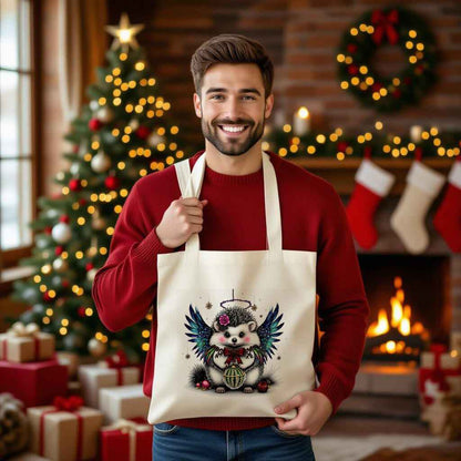 Fluffy Gothic Christmas Hedgehog Collection – T-Shirt, Tile & Tote Bag