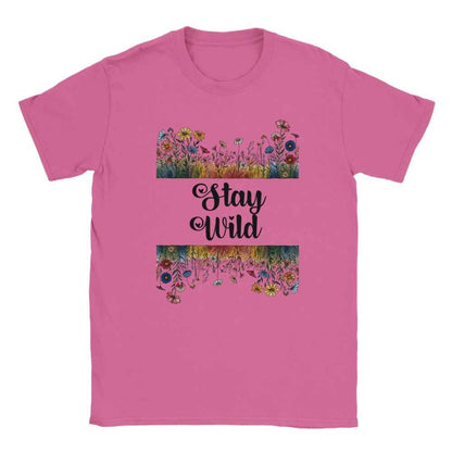 Stay Wild - Floral t shirt funny aesthetic t-shirts for preppy style lovers wildflowers