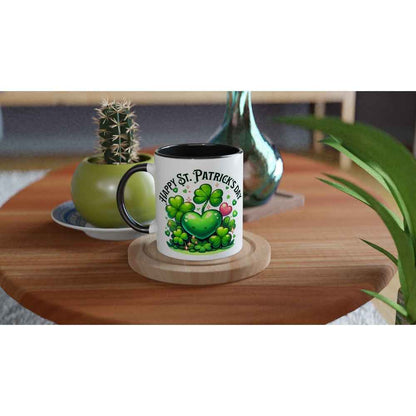 Happy St Patrick's Day Mug - Shamrock Design - Ceramic 250ml Coffee - Tea Cup - Dishwasher & Microwave Safe