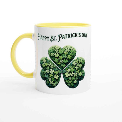 Happy St Patrick's Day Mug - Shamrock Design - Ceramic 250ml Coffee - Tea Cup - Dishwasher & Microwave Safe