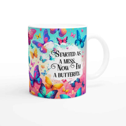 Ceramic Butterfly Mug – 250ml with Inspirational Quote for Animal Lovers