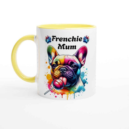Frenchie Mum Ceramic Mug – French Bulldog Licking a Lollipop | Cute Gift for Frenchie Mums