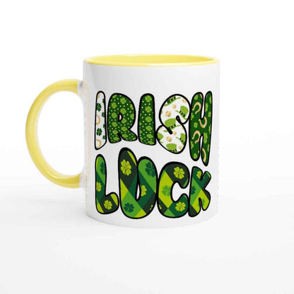 White  Irish luck 250ml Ceramic Mug with Colour Inside