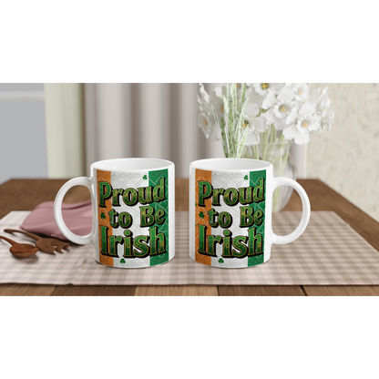 Celtic Shamrock Mug – Bold “Proud to Be Irish” Tea & Coffee Cup