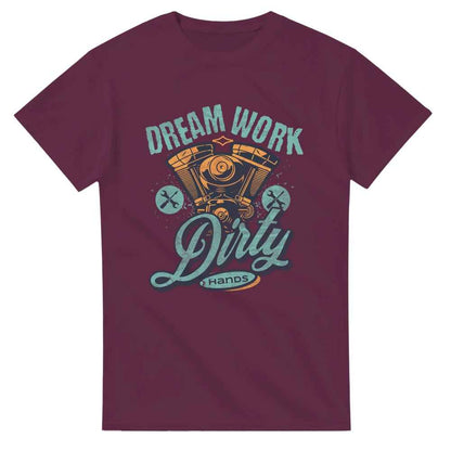 Mechanic Dream Work, dirty hands cotton T-shirt Funny slogan, Gift for dad, grandad, partner