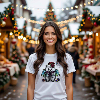Fluffy Gothic Christmas Hedgehog Collection – T-Shirt, Tile & Tote Bag