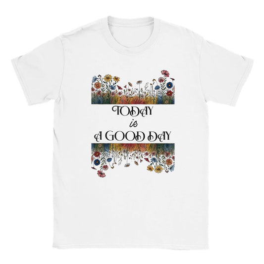 Today is a good day - Unisex t shirt aesthetic floral t-shirts for preppy style lovers - White / S - T-shirt