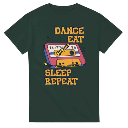 Retro Music Lovers T-Shirt - Dance Eat Sleep Repeat - Vintage Audio Tee for dancers