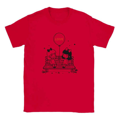 Heartfelt Friendship T-Shirt - Girls on Bench Balloon - Perfect Valentine Gift