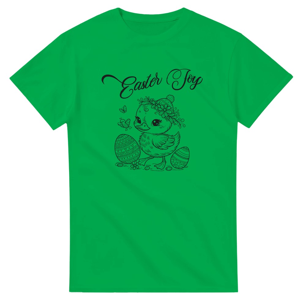 Easter Joy T-Shirt - Cute Duckling & Eggs Design - Perfect for Spring Celebrations - Irish Green / S - T-shirt