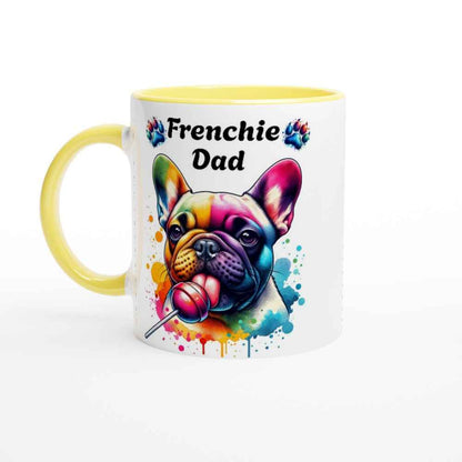 Frenchie Dad 250ml Ceramic Mug with Colour Inside – French Bulldog Gift for Him | Unique Frenchie Dad Present