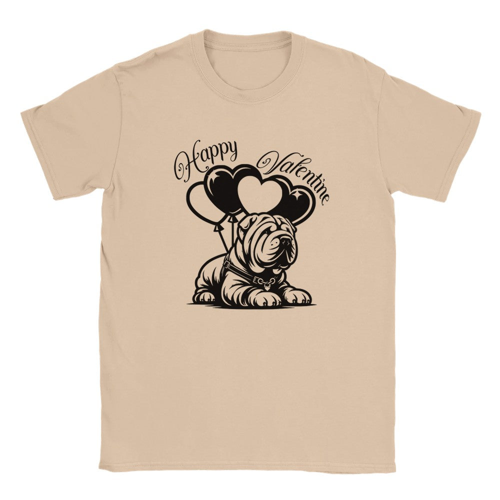 Romantic Shar Pei T-Shirt - Cute Valentine’s Gift - Soft Feel Tee - Natural / S - T-shirt