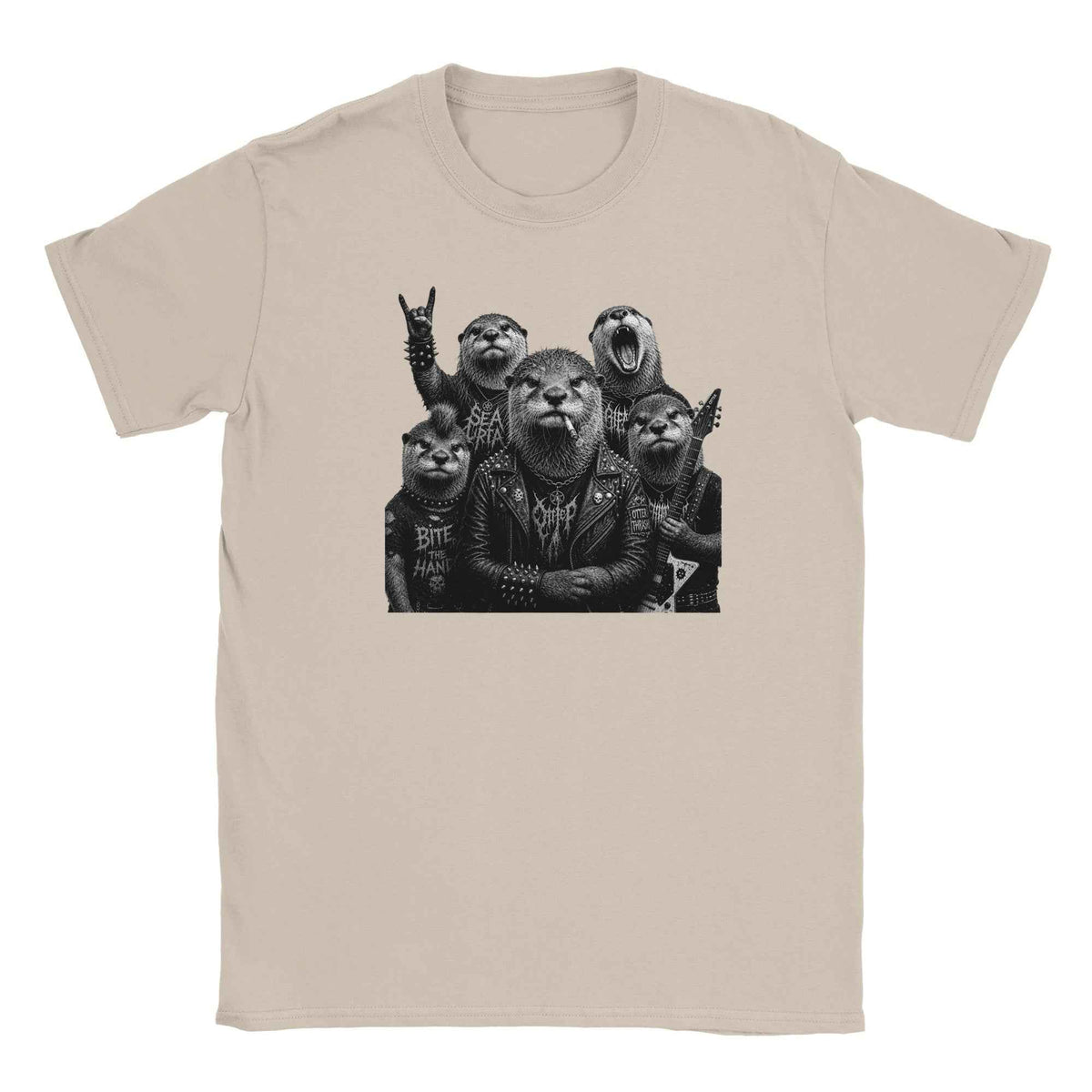 Metal Otter Shirt, Punk Rock Otter Band Tee, Funny Otter Graphic T-Shirt, Gothic Animal Shirt, Heavy Metal Wildlife Tee,  Unisex Gift
