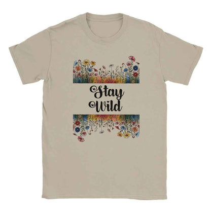 Stay Wild - Floral t shirt funny aesthetic t-shirts for preppy style lovers wildflowers