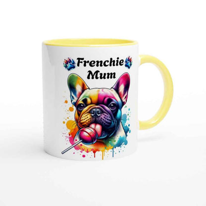 Frenchie Mum Ceramic Mug – French Bulldog Licking a Lollipop | Cute Gift for Frenchie Mums