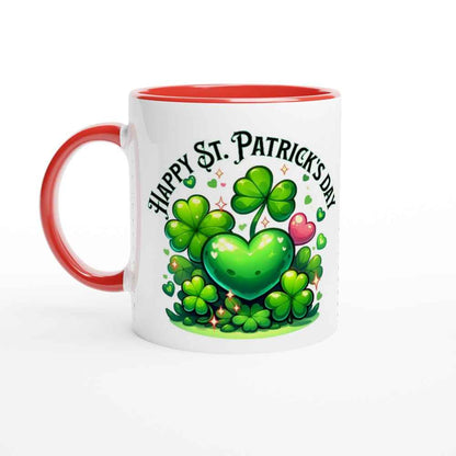Happy St Patrick's Day Mug - Shamrock Design - Ceramic 250ml Coffee - Tea Cup - Dishwasher & Microwave Safe