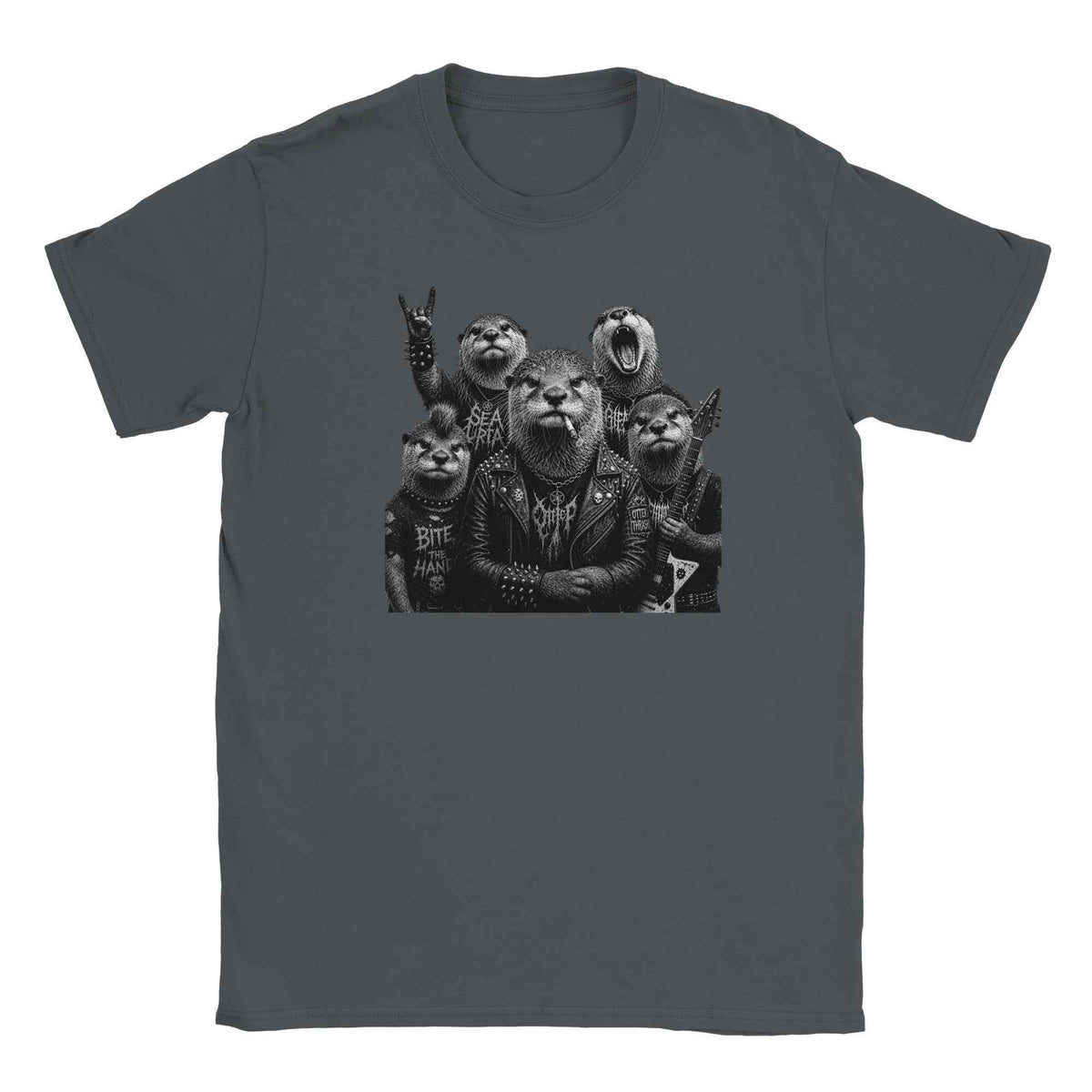 Metal Otter Shirt, Punk Rock Otter Band Tee, Funny Otter Graphic T-Shirt, Gothic Animal Shirt, Heavy Metal Wildlife Tee,  Unisex Gift