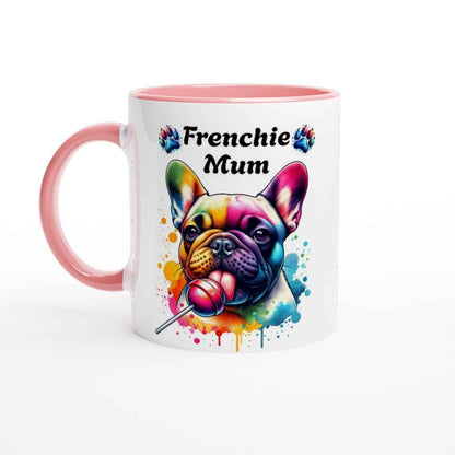 Frenchie Mum Ceramic Mug – French Bulldog Licking a Lollipop | Cute Gift for Frenchie Mums
