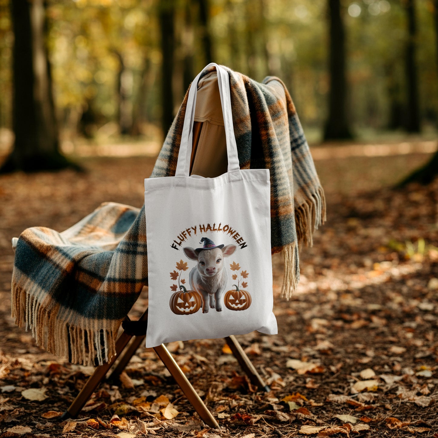 Halloween Organic Tote Bag – Cute Animal Designs 100% Cotton - Cow - Tote bag