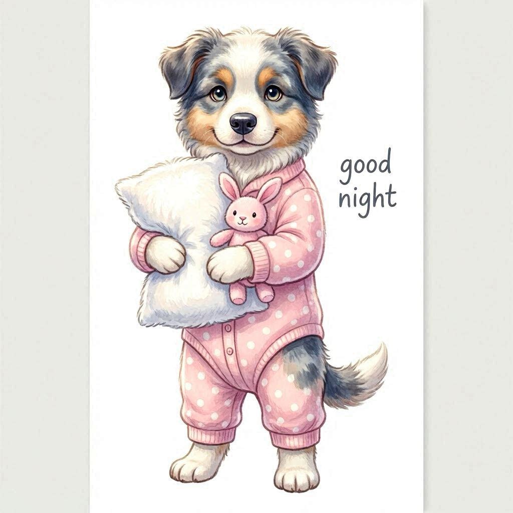 Puppy Girl Good Night Ceramic Mug – Cute Gift for Dog Lovers Different puppies Customized
