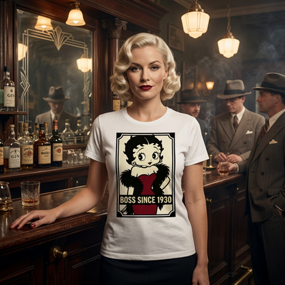 Betty Boop Boss T-Shirt – Retro Cartoon Graphic Tee | Heavyweight Cotton Classic Fit Shirt UK - J & I Vision