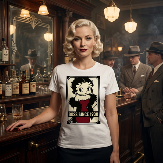 Betty Boop Boss T-Shirt – Retro Cartoon Graphic Tee | Heavyweight Cotton Classic Fit Shirt UK