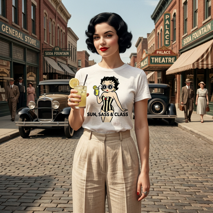 Betty Boop Class T-Shirt – Retro Cartoon Graphic Tee | Heavyweight Cotton Classic Fit Shirt UK - J & I Vision