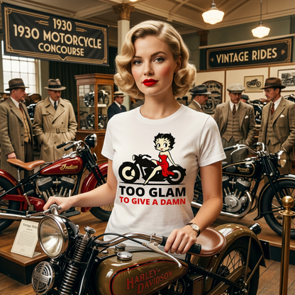 Betty Boop Glam T-Shirt – Retro Cartoon Graphic Tee | Heavyweight Cotton Classic Fit Shirt UK - J & I Vision