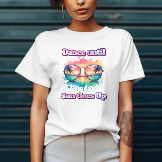 Dance until sun goes up Unisex Cotton T-Shirt – for ravers - Dance until sun goes up glasses / S - T-shirt