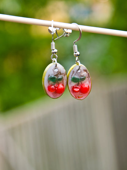 Cherry Resin Drop Earrings – Stainless Steel Hooks - J & I Vision