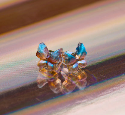 Blue & Pink Butterfly Resin Stud Earrings - J & I Vision