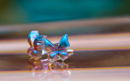Blue & Pink Butterfly Resin Stud Earrings - J & I Vision