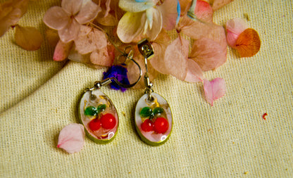 Cherry Resin Drop Earrings – Stainless Steel Hooks - J & I Vision