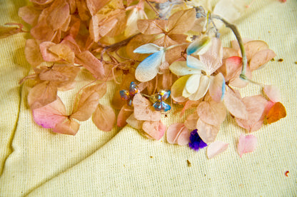 Blue & Pink Butterfly Resin Stud Earrings - J & I Vision