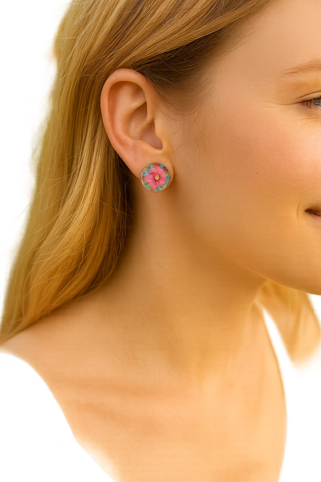 Floral Resin Stud Earrings