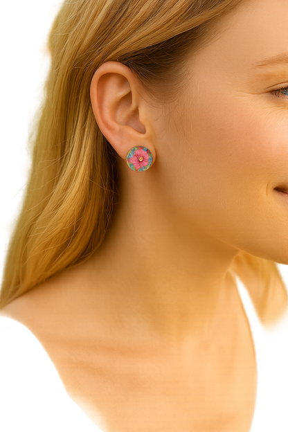 Floral Resin Stud Earrings - J & I Vision