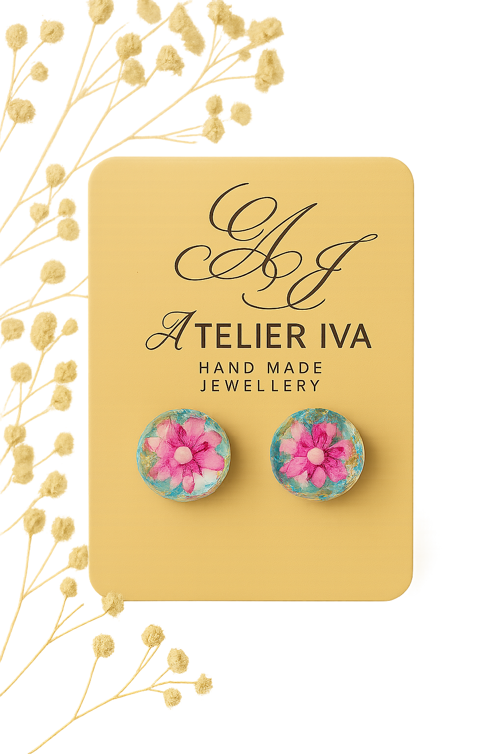 Floral Resin Stud Earrings