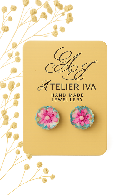 Floral Resin Stud Earrings - J & I Vision