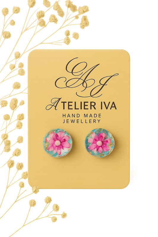 Floral Resin Stud Earrings