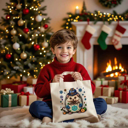 Fluffy Gothic Christmas Hedgehog Collection – T-Shirt, Tile & Tote Bag