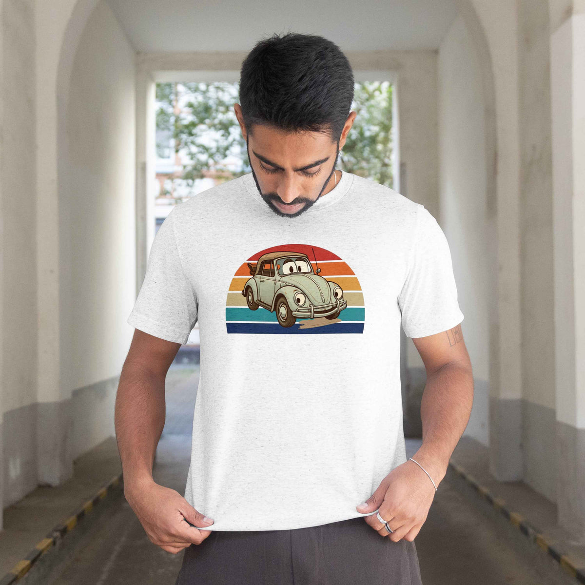Happy Bug Car Unisex T-Shirt – Fun Gift for VW Beetle & Classic Car Lovers