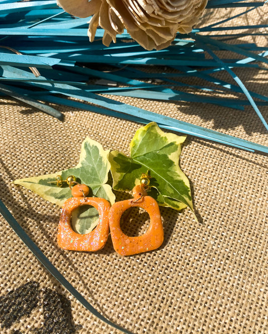 Orange Shimmer Clay Earrings
