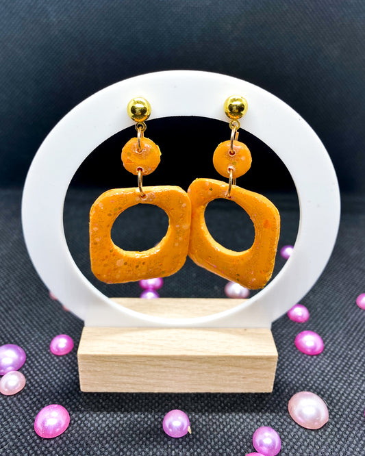 Orange Shimmer Clay Earrings