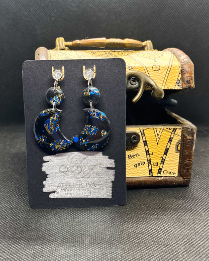 Midnight Moon Clay Earrings - J & I Vision