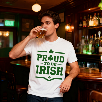 Proud to be Irish T-Shirt | Simple Design | Heavyweight Cotton Casual Wear