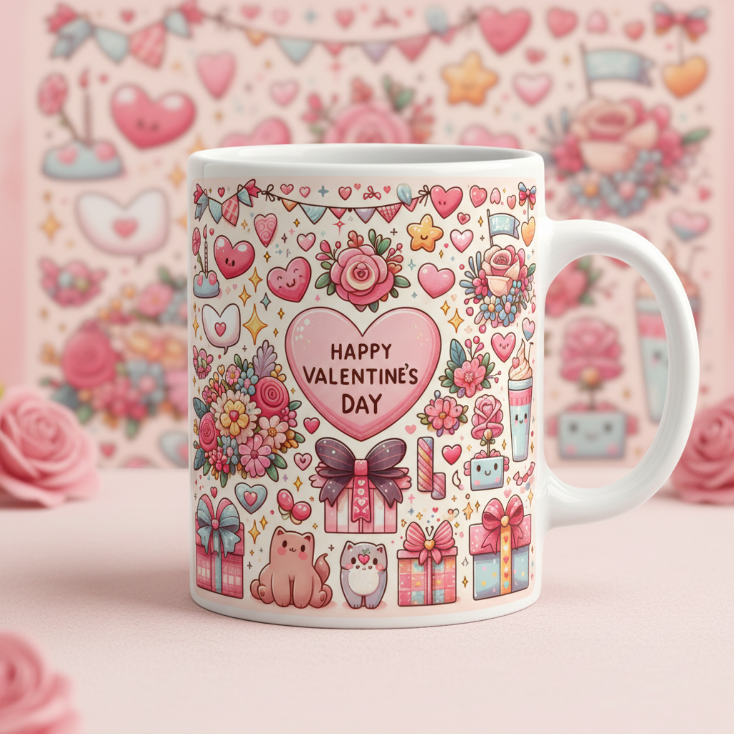 Sip Happens ☕✨ – Ceramic Love Mugs & Washable Coasters for Everyday Romance 13 - Mug