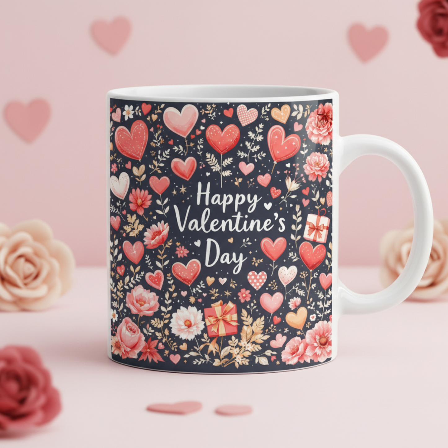 Sip Happens ☕✨ – Ceramic Love Mugs & Washable Coasters for Everyday Romance 1 - Mug