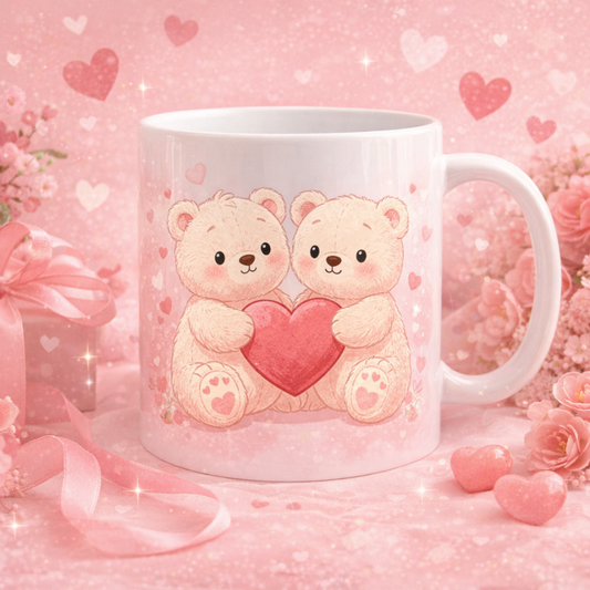 Sip Happens ☕✨ – Ceramic Love Mugs & Washable Coasters for Everyday Romance 2 - Mug
